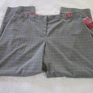 212 Collection Pants 20W Curvy Fit Straight Leg Black/White Plaid